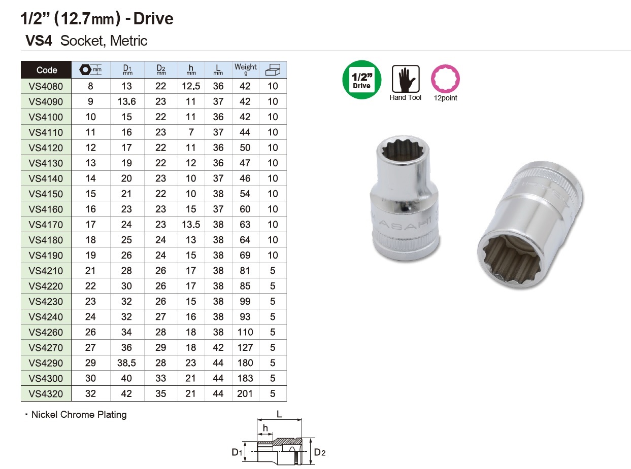 Ichiban Precision Sdn Bhd Asahi Tools Asahi Tools Socket